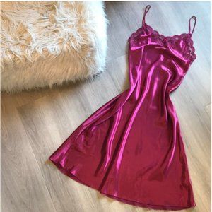 Vintage low-back maroon slip dress